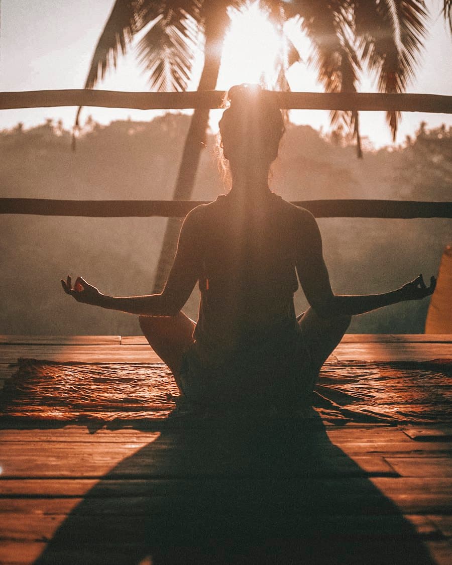Proof photo: meditating at sunset