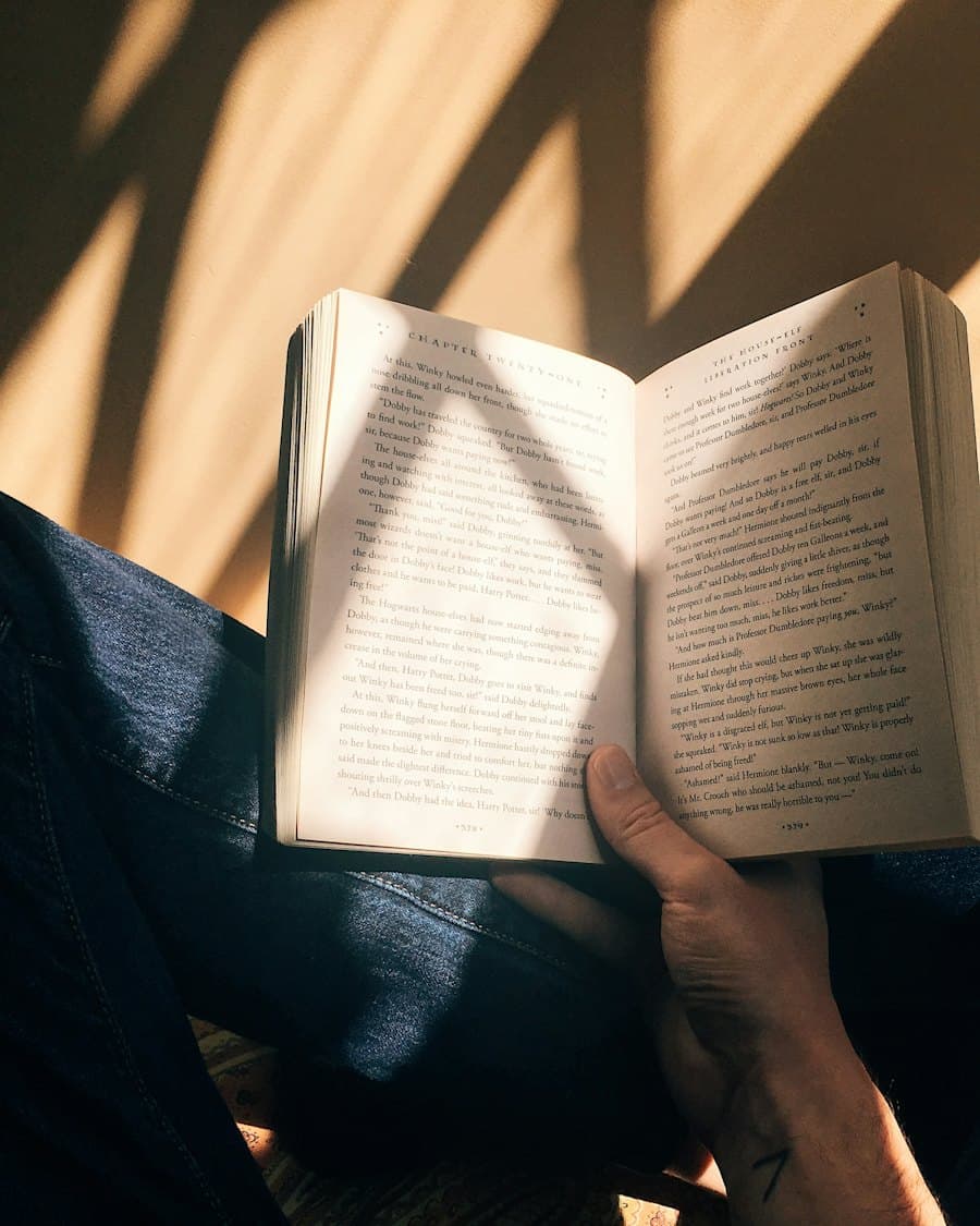 Proof photo: an open book in someone’s hands